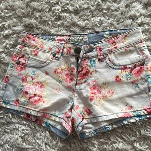 Floral Jean Shorts